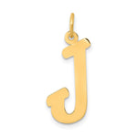 10K / 14K Yellow Gold Small Script Initial J Charm - Product Photo