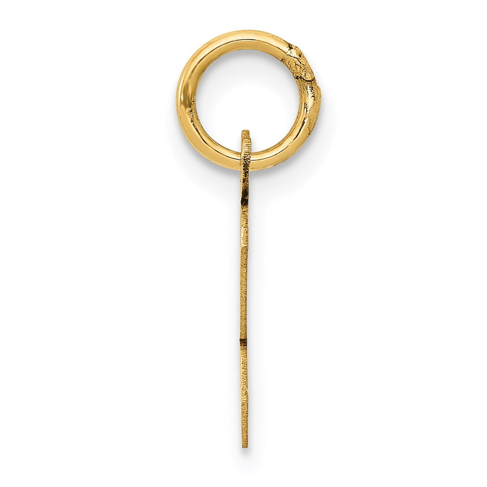 10K / 14K Yellow Gold Small Script Initial K Charm - Product Photo