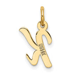 10K / 14K Yellow Gold Small Script Initial K Charm - Product Photo