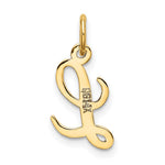 10K / 14K Yellow Gold Small Script Initial L Charm - Product Photo