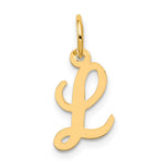 10K / 14K Yellow Gold Small Script Initial L Charm - Product Photo