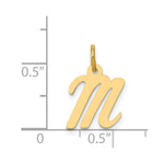 10K / 14K Yellow Gold Small Script Initial M Charm - Product Photo