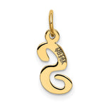 10K / 14K Yellow Gold Small Script Initial S Charm - Product Photo
