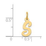 10K / 14K Yellow Gold Small Script Initial S Charm - Product Photo