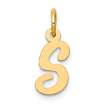 10K / 14K Yellow Gold Small Script Initial S Charm - Product Photo