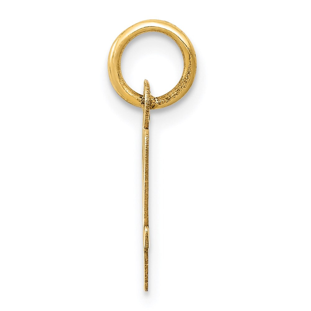 10K / 14K Yellow Gold Small Script Initial V Charm - Product Photo