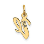 10K / 14K Yellow Gold Small Script Initial V Charm - Product Photo