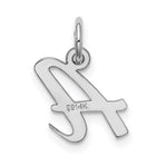 10K / 14K White Gold Small Script Initial A Charm - Product Photo