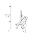 10K / 14K White Gold Small Script Initial A Charm - Product Photo