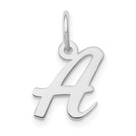 10K / 14K White Gold Small Script Initial A Charm - Product Photo
