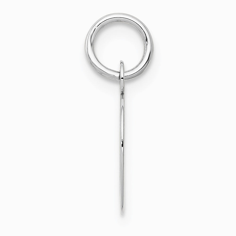 10K / 14K White Gold Small Script Initial D Charm - Product Photo