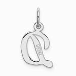 10K / 14K White Gold Small Script Initial D Charm - Product Photo