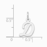 10K / 14K White Gold Small Script Initial D Charm - Product Photo