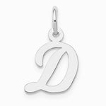 10K / 14K White Gold Small Script Initial D Charm - Product Photo