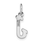 10K / 14K White Gold Small Script Initial J Charm - Product Photo