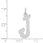 10K / 14K White Gold Small Script Initial J Charm - Product Photo
