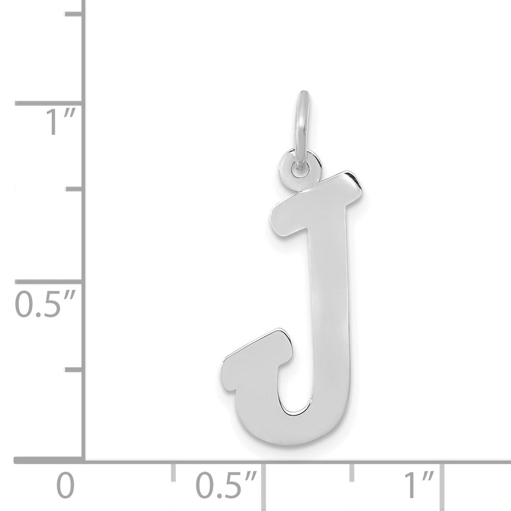 10K / 14K White Gold Small Script Initial J Charm - Product Photo