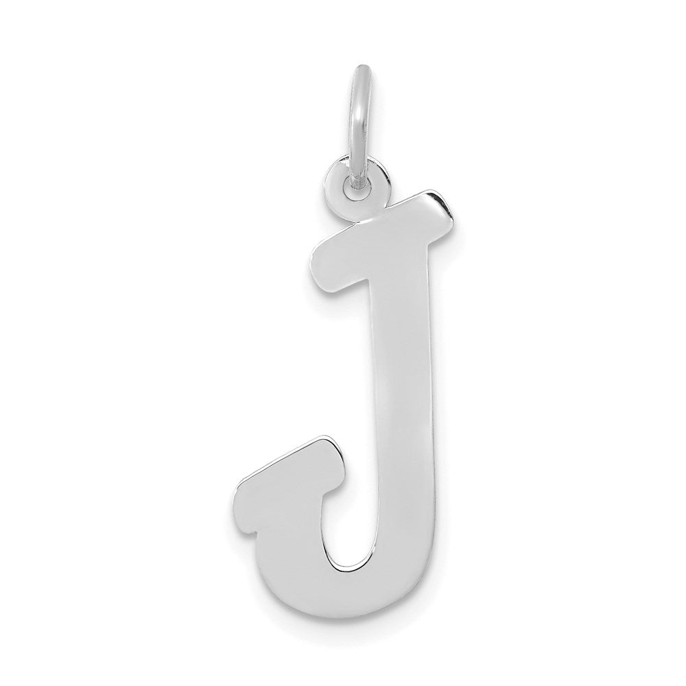 10K / 14K White Gold Small Script Initial J Charm - Product Photo