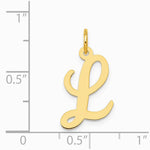 10K / 14K Yellow Gold Medium Script Letter L Initial Charm - Product Photo