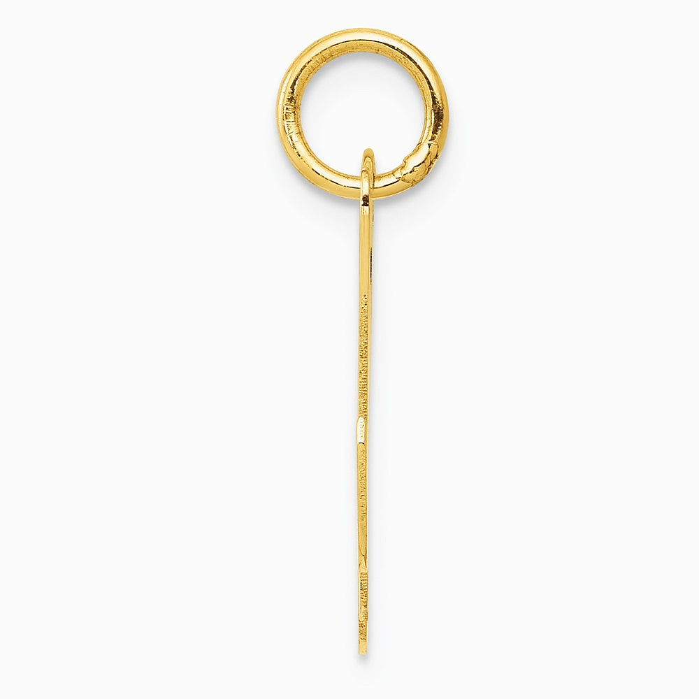 10K / 14K Yellow Gold Medium Script Letter M Initial Charm - Product Photo