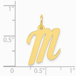 10K / 14K Yellow Gold Medium Script Letter M Initial Charm - Product Photo