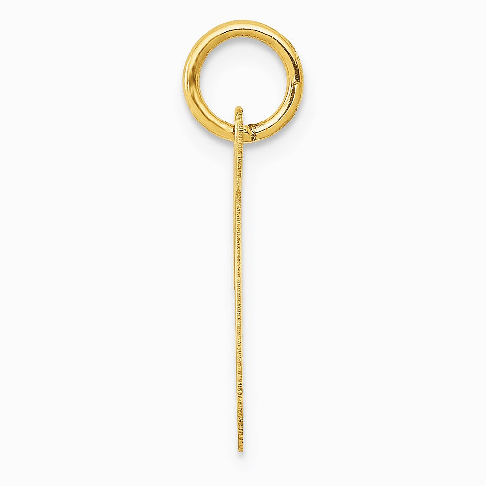 10K / 14K Yellow Gold Medium Script Letter T Initial Charm - Product Photo