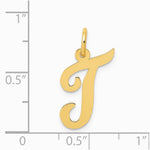10K / 14K Yellow Gold Medium Script Letter T Initial Charm - Product Photo