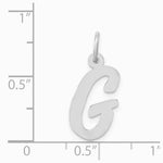 14K White Gold Medium Script Letter G Initial Charm - Product Photo