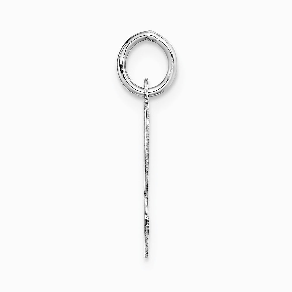 14K White Gold Medium Script Letter K Initial Charm - Product Photo