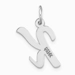 14K White Gold Medium Script Letter K Initial Charm - Product Photo