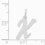 14K White Gold Medium Script Letter K Initial Charm - Product Photo