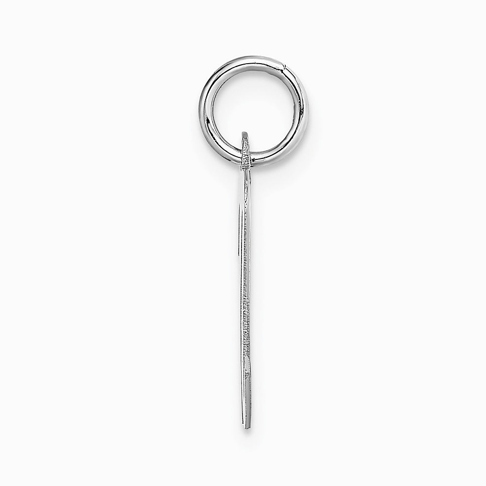 14K White Gold Medium Script Letter N Initial Charm - Product Photo