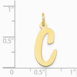10K / 14K Yellow Gold Large Script Letter C Initial Charm - Product Photo