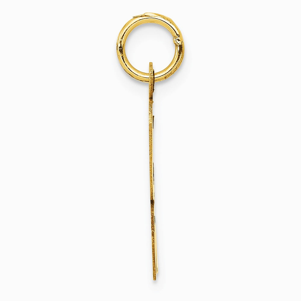 10K / 14K Yellow Gold Large Script Letter K Initial Charm - Product Photo