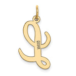 10K / 14K Yellow Gold Large Script Letter L Initial Charm - Product Photo