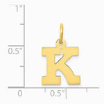 10K / 14K Yellow Gold Small Block Initial K Charm - Product Photo