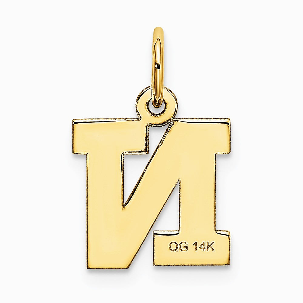 10K / 14K Yellow Gold Small Block Initial N Charm - Product Photo