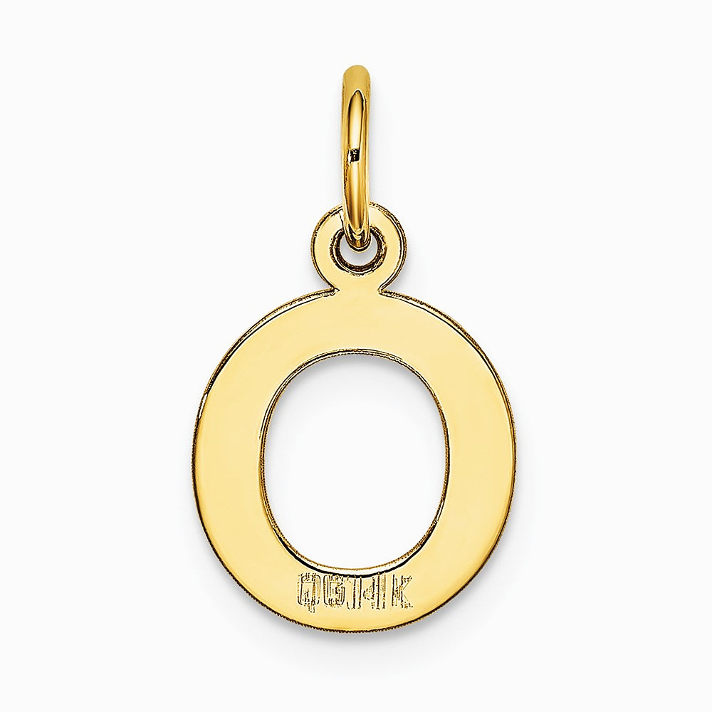 10K / 14K Yellow Gold Small Block Initial O Charm - Product Photo