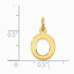 10K / 14K Yellow Gold Small Block Initial O Charm - Product Photo