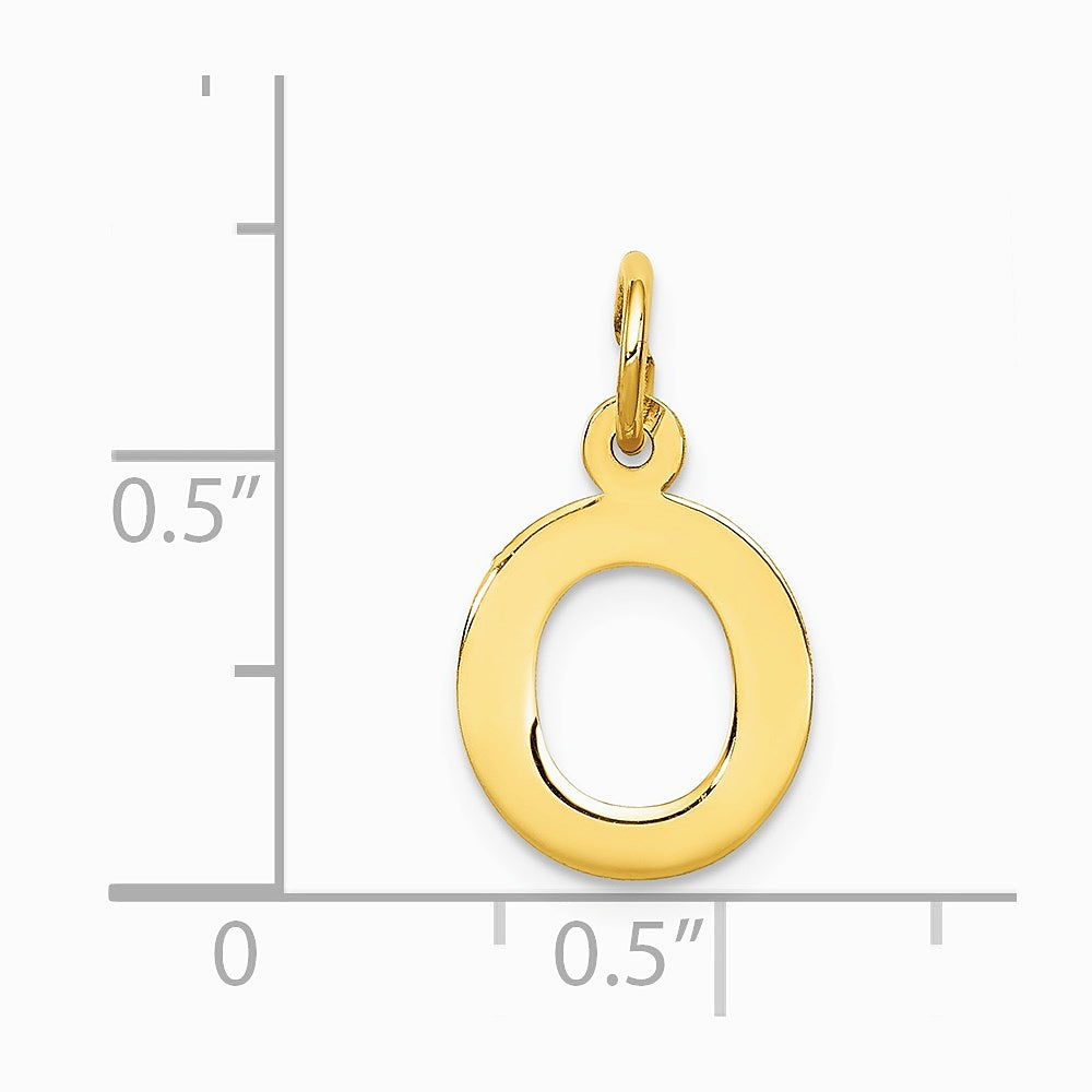 10K / 14K Yellow Gold Small Block Initial O Charm - Product Photo