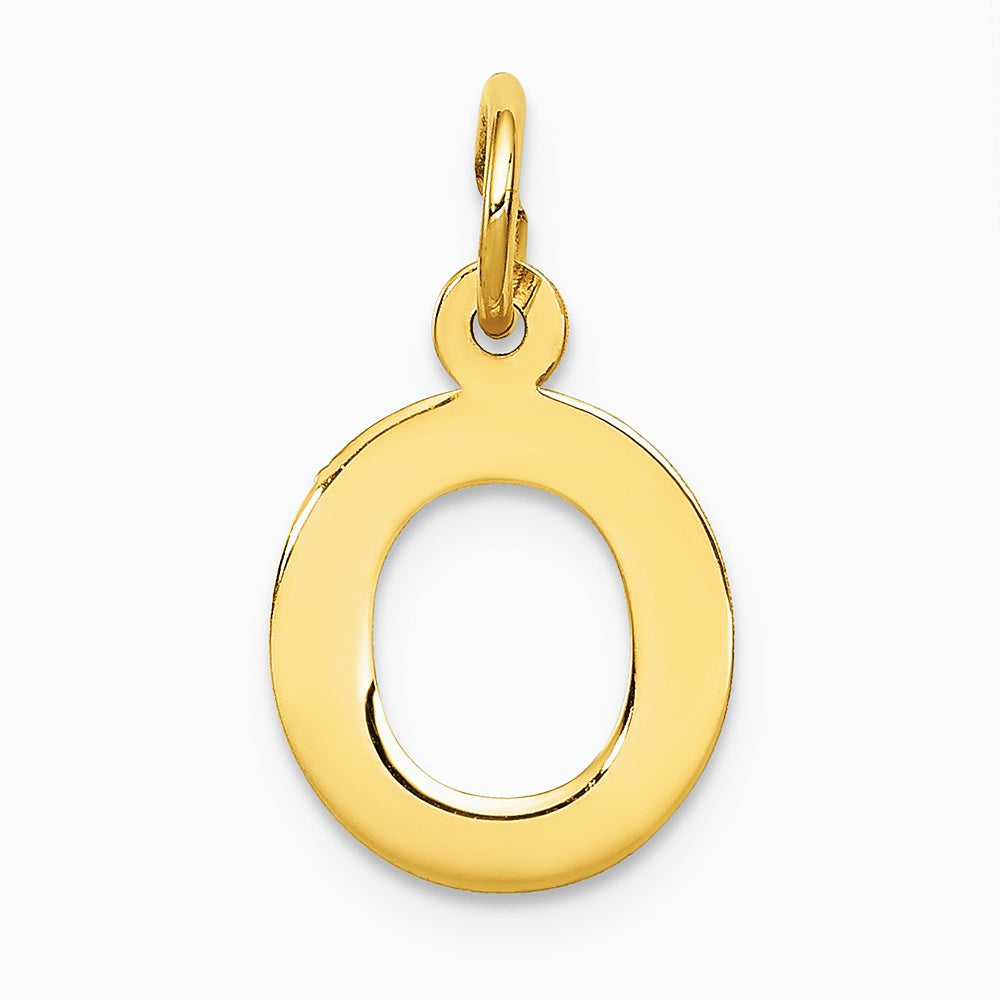 10K / 14K Yellow Gold Small Block Initial O Charm - Product Photo