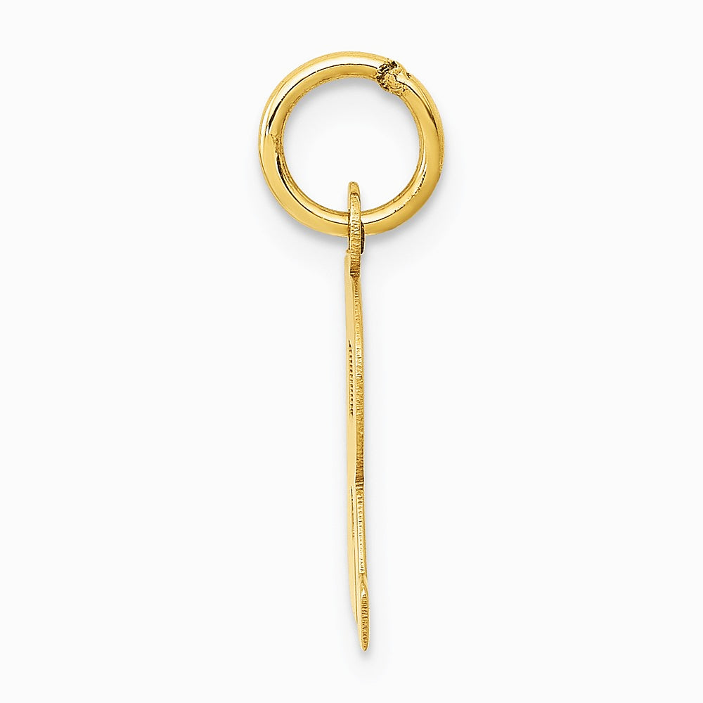 10K / 14K Yellow Gold Small Block Initial R Charm - Product Photo