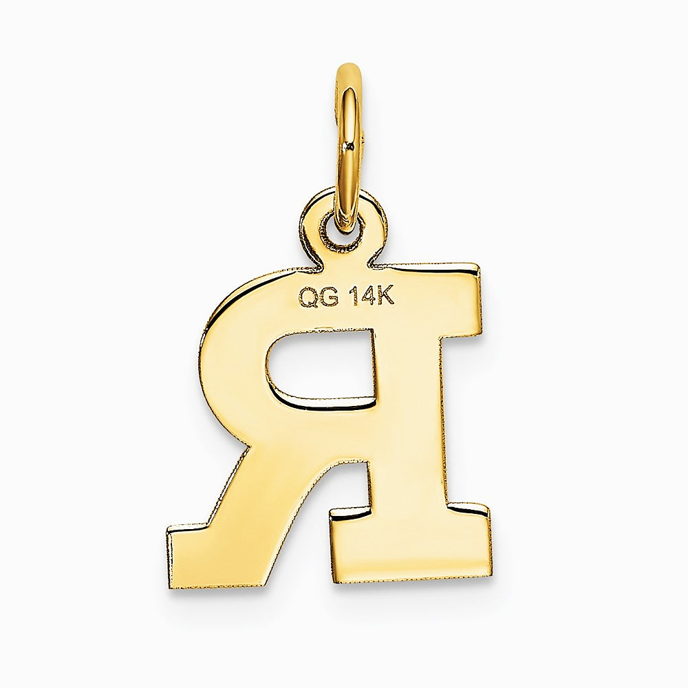 10K / 14K Yellow Gold Small Block Initial R Charm - Product Photo