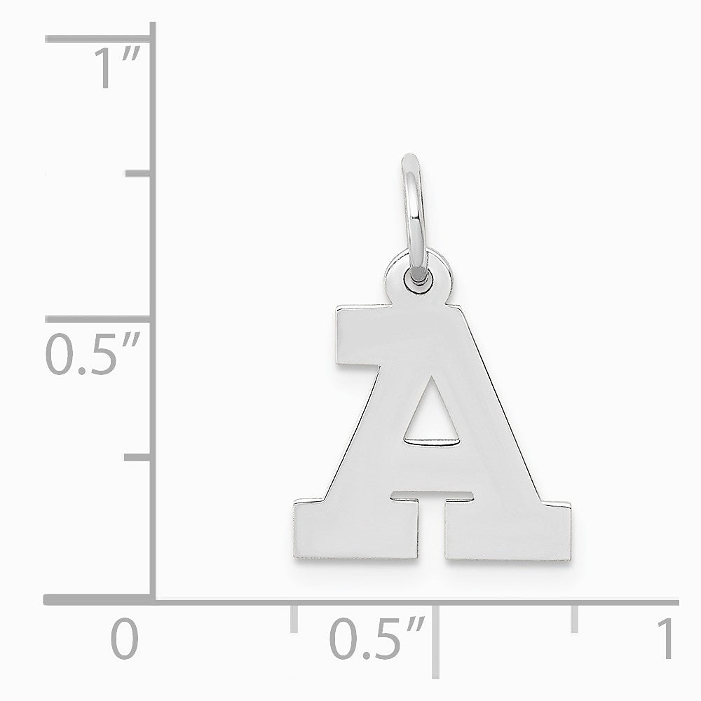 10K / 14K White Gold Small Block Initial A Charm - Product Photo