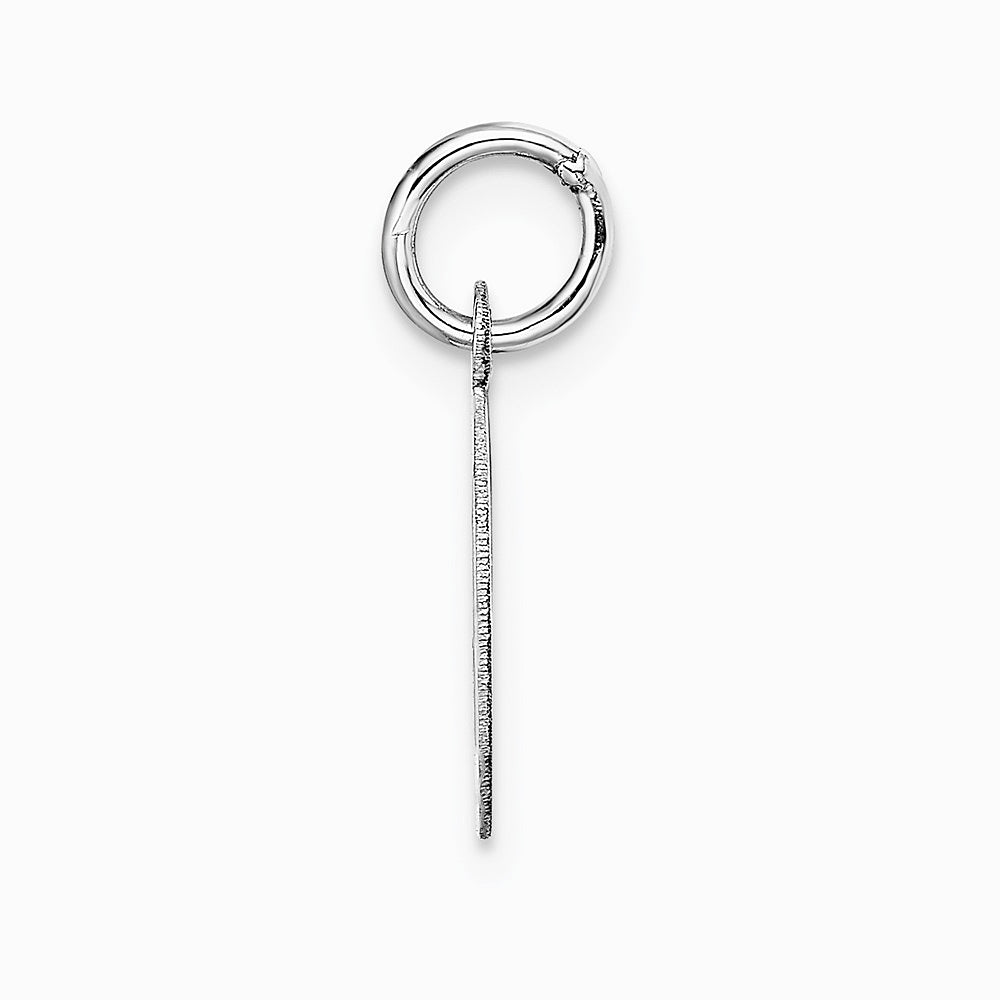 10K / 14K White Gold Small Block Initial D Charm - Product Photo