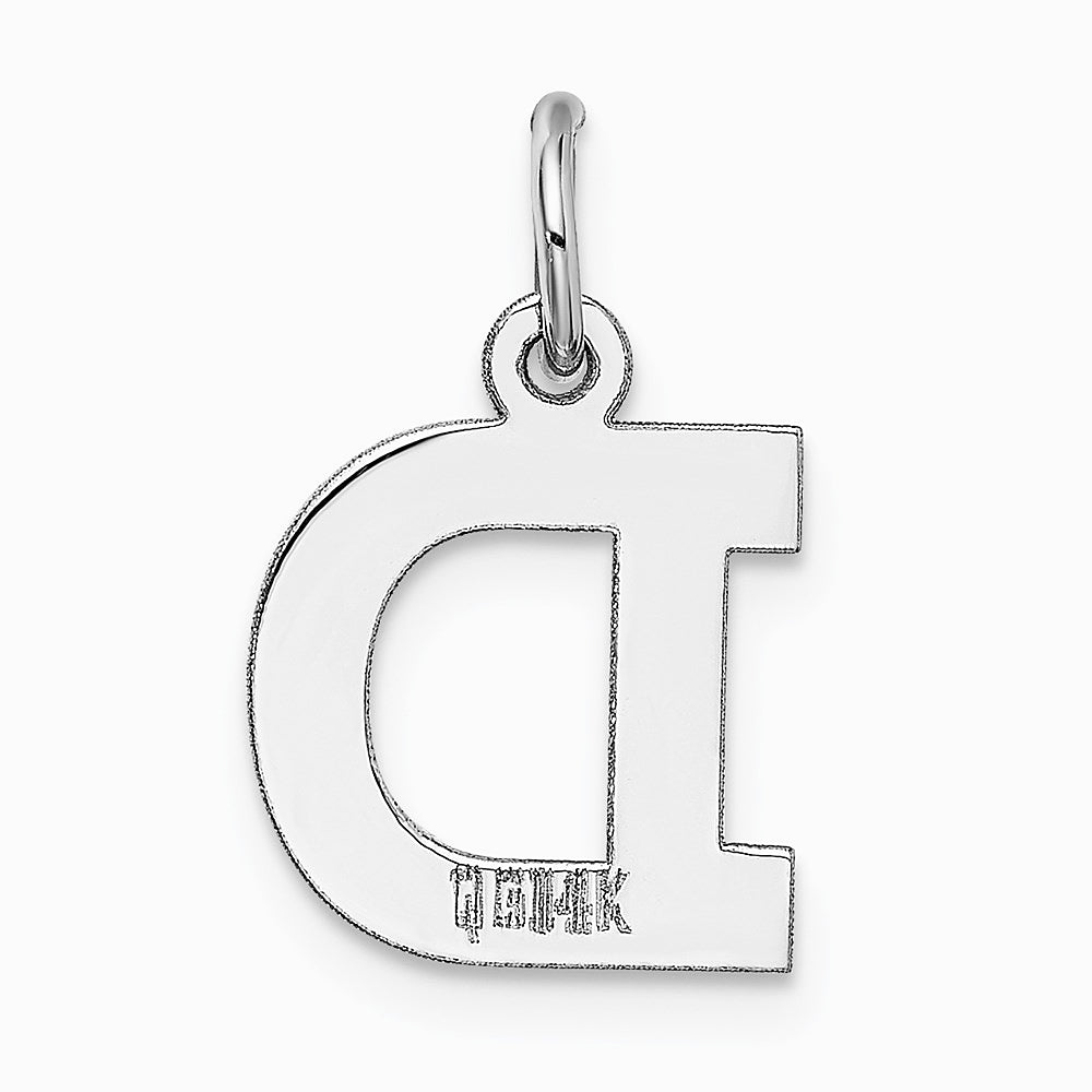 10K / 14K White Gold Small Block Initial D Charm - Product Photo