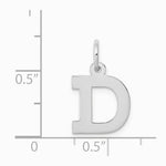 10K / 14K White Gold Small Block Initial D Charm - Product Photo