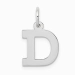 10K / 14K White Gold Small Block Initial D Charm - Product Photo