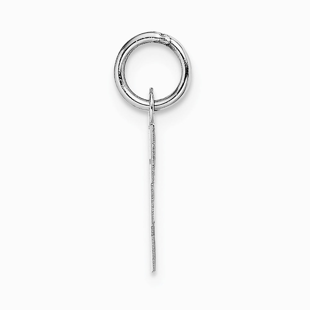10K / 14K White Gold Small Block Initial F Charm - Product Photo