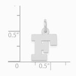 10K / 14K White Gold Small Block Initial F Charm - Product Photo
